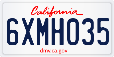 CA license plate 6XMH035