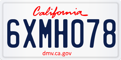 CA license plate 6XMH078