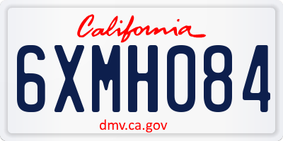 CA license plate 6XMH084