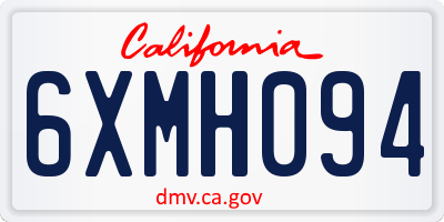 CA license plate 6XMH094
