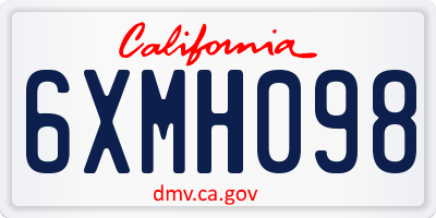CA license plate 6XMH098