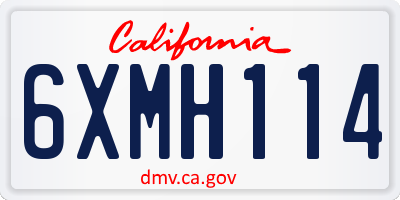 CA license plate 6XMH114
