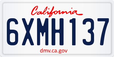 CA license plate 6XMH137