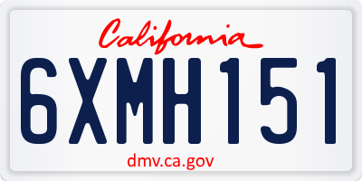 CA license plate 6XMH151