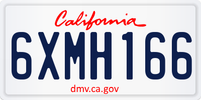 CA license plate 6XMH166