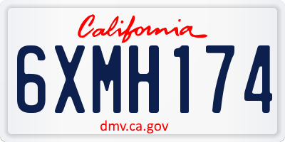 CA license plate 6XMH174
