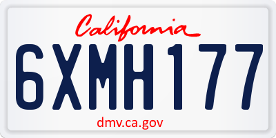 CA license plate 6XMH177