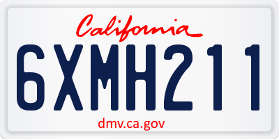 CA license plate 6XMH211