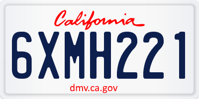 CA license plate 6XMH221