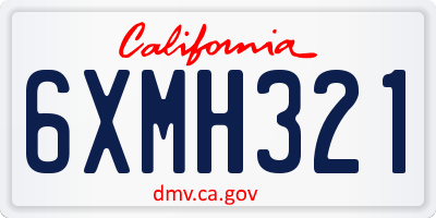 CA license plate 6XMH321