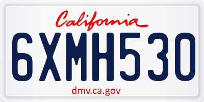 CA license plate 6XMH530
