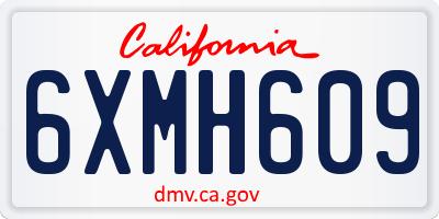 CA license plate 6XMH609
