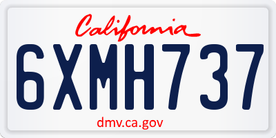 CA license plate 6XMH737