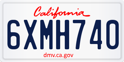 CA license plate 6XMH740