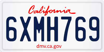 CA license plate 6XMH769