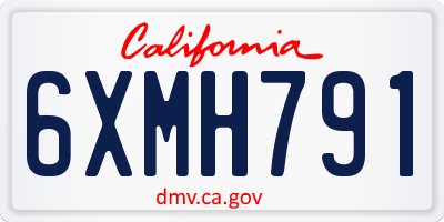CA license plate 6XMH791