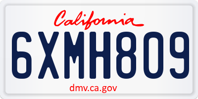 CA license plate 6XMH809