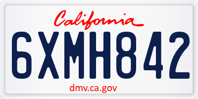 CA license plate 6XMH842