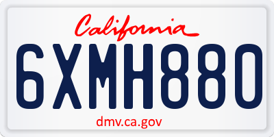 CA license plate 6XMH880