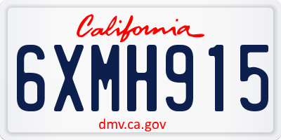 CA license plate 6XMH915