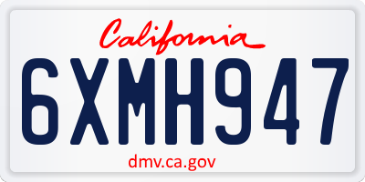 CA license plate 6XMH947