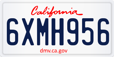 CA license plate 6XMH956