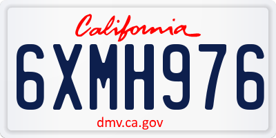 CA license plate 6XMH976