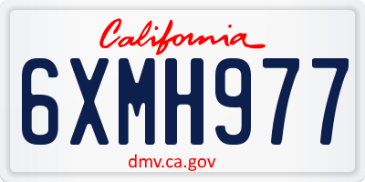 CA license plate 6XMH977
