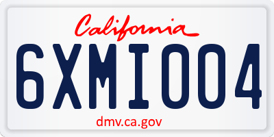 CA license plate 6XMI004