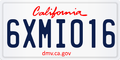 CA license plate 6XMI016
