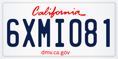 CA license plate 6XMI081