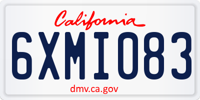 CA license plate 6XMI083