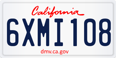 CA license plate 6XMI108