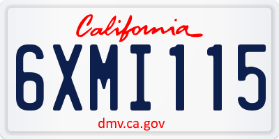 CA license plate 6XMI115