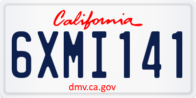 CA license plate 6XMI141