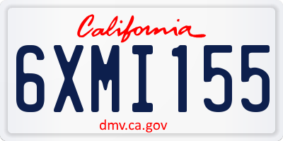 CA license plate 6XMI155