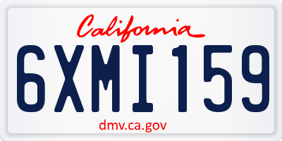 CA license plate 6XMI159