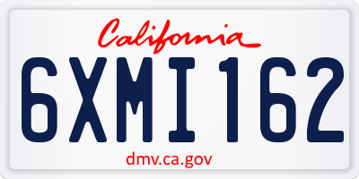 CA license plate 6XMI162