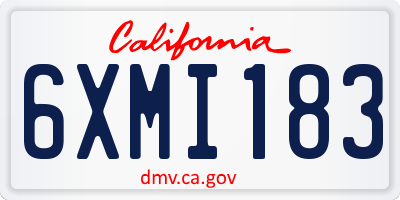 CA license plate 6XMI183