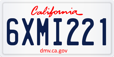 CA license plate 6XMI221