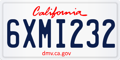 CA license plate 6XMI232