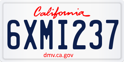 CA license plate 6XMI237