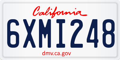 CA license plate 6XMI248