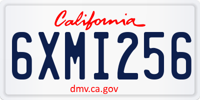CA license plate 6XMI256