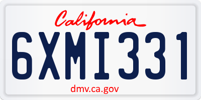 CA license plate 6XMI331