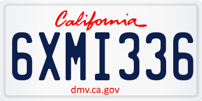 CA license plate 6XMI336
