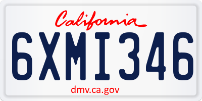 CA license plate 6XMI346