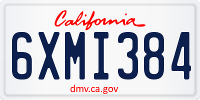 CA license plate 6XMI384