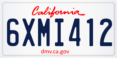 CA license plate 6XMI412