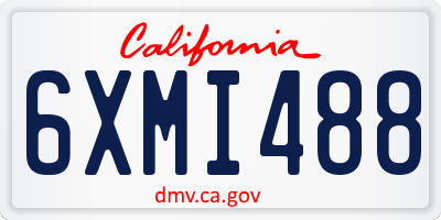 CA license plate 6XMI488